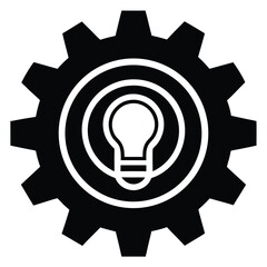 innovation gear vector icon on white background