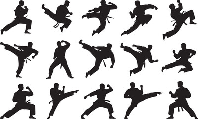 Judo throw silhouette vector on white background