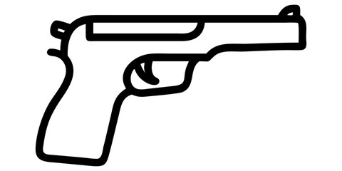 Hand holding black gun vector illustration