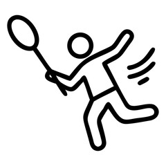 Vector illustration of a tennis player silhouette icon: a running woman athlete in action with a ball, a symbol of success and competition in sport