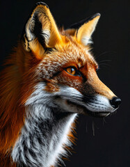Fototapeta premium Majestic fox portrait with dramatic lighting