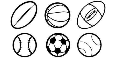 Fototapeta premium A vector illustration set of Easter eggs is paired with a sports ball icon collection for a unique design