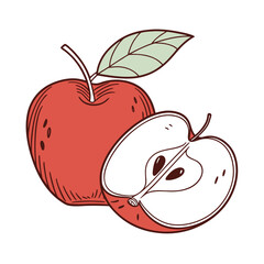 Fresh Fruits Color Illustrations Pack – Apple, Orange, Banana, Mango, Grapes, Strawberry, Pineapple, Watermelon, Papaya, Kiwi Flat Vector Set