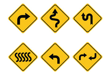 set of warning signs