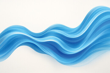 Abstract Blue Wave Flow on White Background – Fluid Gradient Art