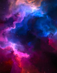 Obraz premium Vibrant nebula swirling with cosmic colors