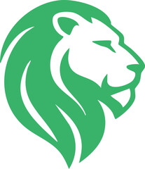 Lion green vector logotype