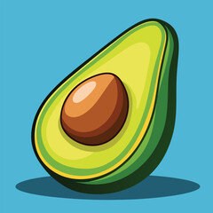 Fototapeta premium Avocado isolated on white stock Vector illustration