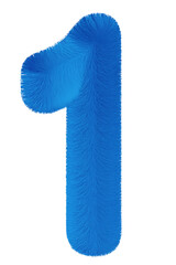 Decorative number illustration 1 fur style 