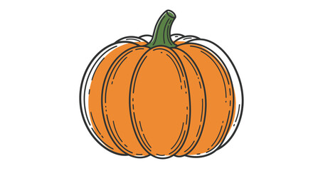Vibrant pumpkin illustration perfect for autumn designs, Halloween promotions, or Thanksgiving graphics in a modern, hand-drawn style for seasonal projects