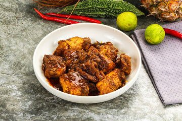 Indian cuisine - Vindaloo fish with spices