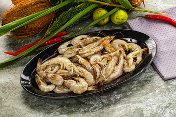 Raw fresh prawn for cooking