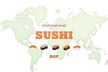Naklejka premium Happy National Sushi Day