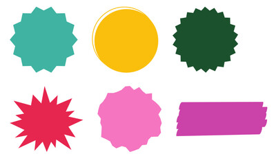 Colorful sale vector shape collection for promotion discounts and special offers design