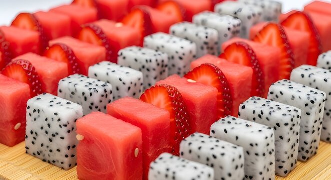 stawberies dragonfruit fruit fruit sald decorate cutteing