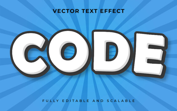 Code 3D editable text effect