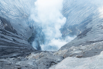 Erupting volcano activity mount semeru nature photography volcanic environment aerial view geological concept