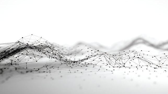 Modern abstract network with connected dots, ideal for technology or scientific projects, evokes innovation and forward-thinking, use for presentations or website design