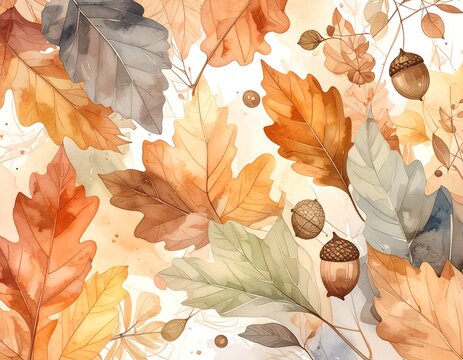 Watercolor autumn leaves (1)