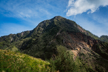 Mountain climbing adventure nature reserve photography scenic landscape upward view exploration and adventure