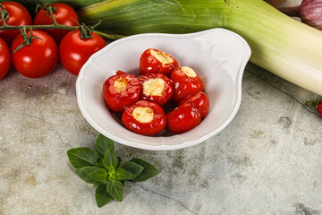 Sweet piquant cherry pepper stuffed cheese