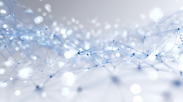 Abstract network connecting points with glowing orbs, perfect for technology, science, or futuristic concepts and designs, creating a dynamic modern feel