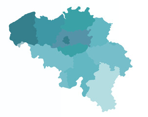 Map of Belgium with provincies