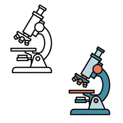 Microscope vector illustration science equipment icon