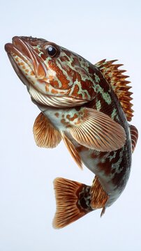 sleek lingcod with green-brown mottling
