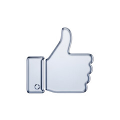 Obraz premium Glass thumb up icon isolated on transparent background