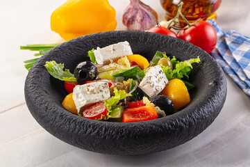 Greek salad with feta cheese