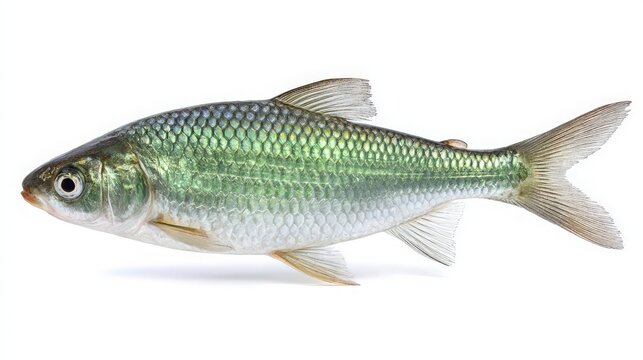 leek chub fish with silver green body side view