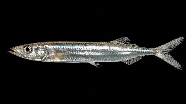 golden saury with slender silver body