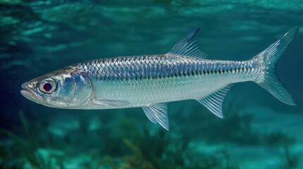 Fototapeta premium elegant mullet fish with silver gray body