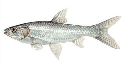 elegant mullet fish with silver gray body
