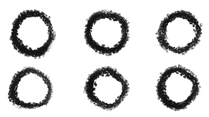 set of black circles transparent png. hand drawn rings