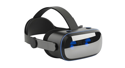 Fototapeta premium Virtual reality headset isolated on transparent background modern vr glasses for gaming, entertainment and education immersive technology device