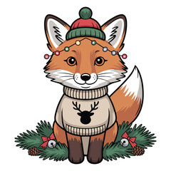 Christmas Fox Clipart