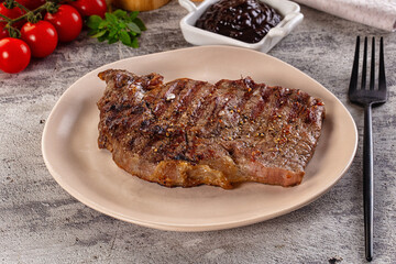 Grilled rib eye beef steak