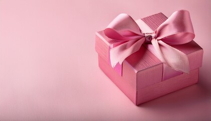Fototapeta premium elegant pink gift box with ribbon bow