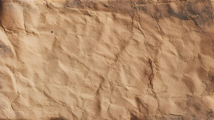 Crumpled dark brown recycle paper texture background. Old wrinkle vintage crumpled paper image. Vector art