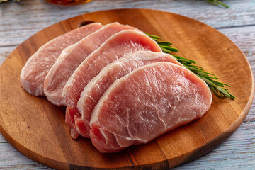 Raw pork carbonate for cooking