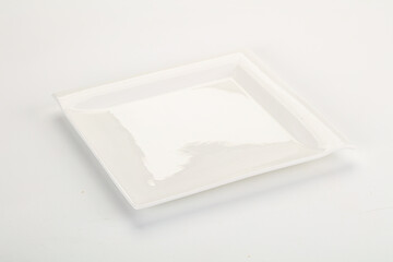 White ceramic empty plate dishware