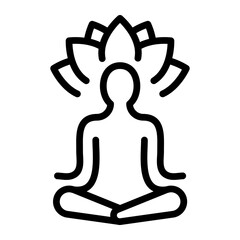 Meditation Mindfulness simple line icon