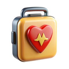 3d medical icon of defibrillator paddles heartbeat ecg symbol health care emergency