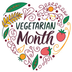 VEGETARIAN MONTH vector illustration
