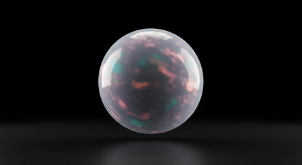 Mysterious glowing egg shaped gemstone with swirling colors