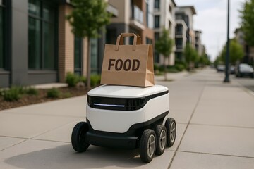 Taxi sign on city street with cars and parking for sale