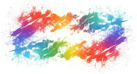 Fototapeta premium rainbow watercolor stripes on white paper — soft abstract paint background