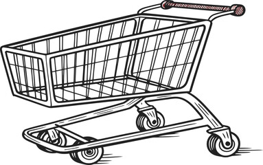 shopping cart isolated on white
